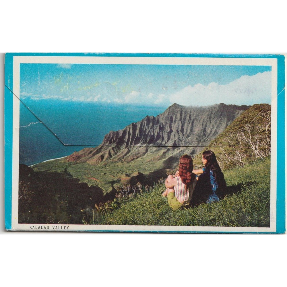 Kauai Garden Isle Hawaii HI Lumahai Beach Souvenir Postcard Folder Mailer Vtg - Picture 2 of 2